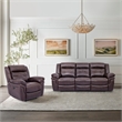 Armen Living Marcel Modern Leather Manual Recliner Chair in Dark Brown