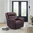 Armen Living Marcel Modern Leather Manual Recliner Chair in Dark Brown
