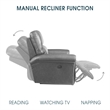 Armen Living Marcel Modern Leather Manual Recliner Chair in Dark Brown