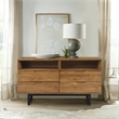 Armen Living Aldo 4-Drawer Modern Wood and Metal Dresser in Brown/Black