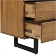 Armen Living Aldo 4-Drawer Modern Wood and Metal Dresser in Brown/Black