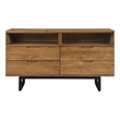 Armen Living Aldo 4-Drawer Modern Wood and Metal Dresser in Brown/Black