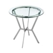 Armen Living Naomi and Roman 3-Piece Stainless Steel Dining Set in Gray/Silver