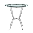 Armen Living Naomi and Livingston 3PC Stainless Steel Dining Set in Gray/Silver