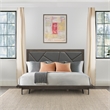 Armen Living Marquis Wood Queen Platform Bed with Headboard in Oak/Gray
