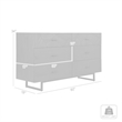 Armen Living Marquis 6-Drawer Oak Wood Dresser with Black Metal Legs in Gray