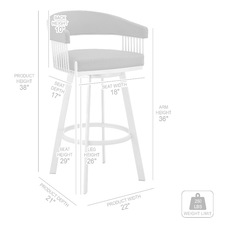 Armen Living Naomi and Chelsea 4PC Faux Leather/Metal Dining Set in Black/Gray