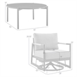Armen Living Royal 3PC Outdoor Aluminum/Fabric Patio Swivel Set in Black/Gray