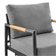 Armen Living Royal 3PC Outdoor Aluminum/Fabric Patio Swivel Set in Black/Gray