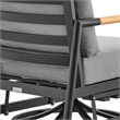 Armen Living Royal 3PC Outdoor Aluminum/Fabric Patio Swivel Set in Black/Gray