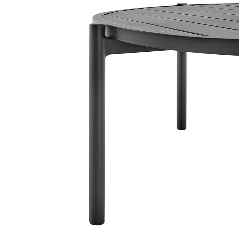 Armen Living Royal 3PC Outdoor Aluminum/Fabric Patio Swivel Set in Black/Gray