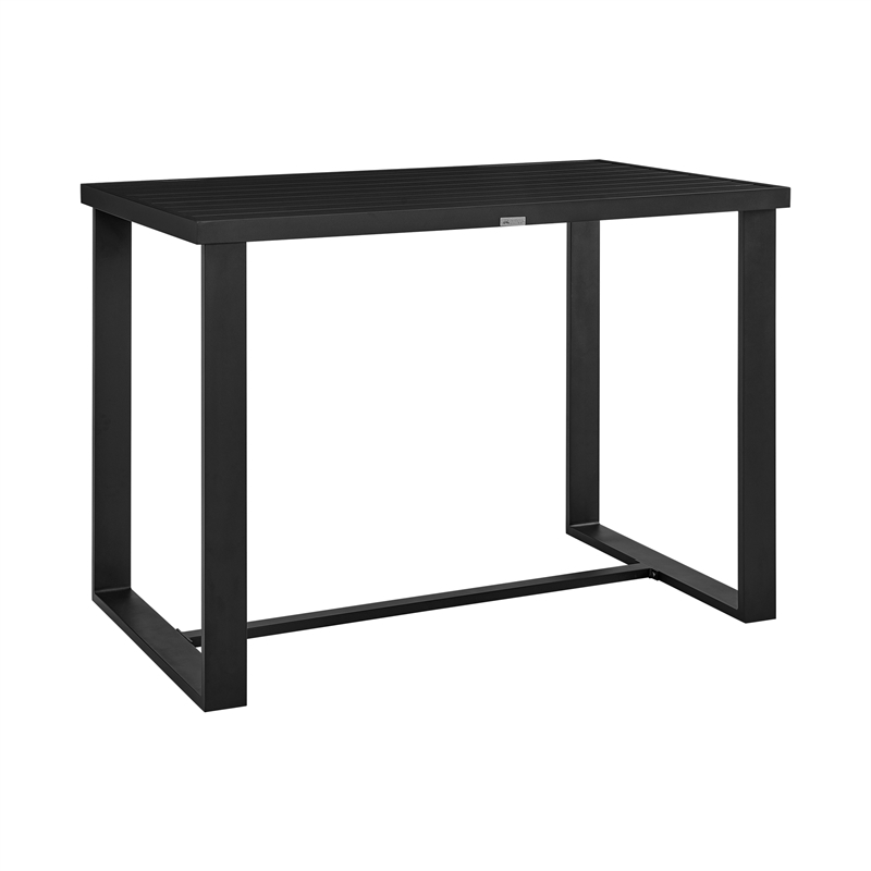 Armen Living Felicia Aluminum Outdoor Patio Counter Height Dining Table in Black