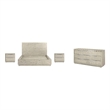 Armen Living Abbey Queen 4-Piece Modern Wood Bedroom Set in Gray Oak