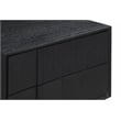 Armen Living Carnaby 2-Drawer Wood Nightstand in Black Brushed Oak and Bronze