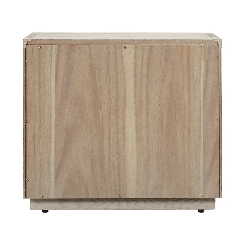Armen Living Abbey 2-Drawer Modern Wood Nightstand in Gray Oak