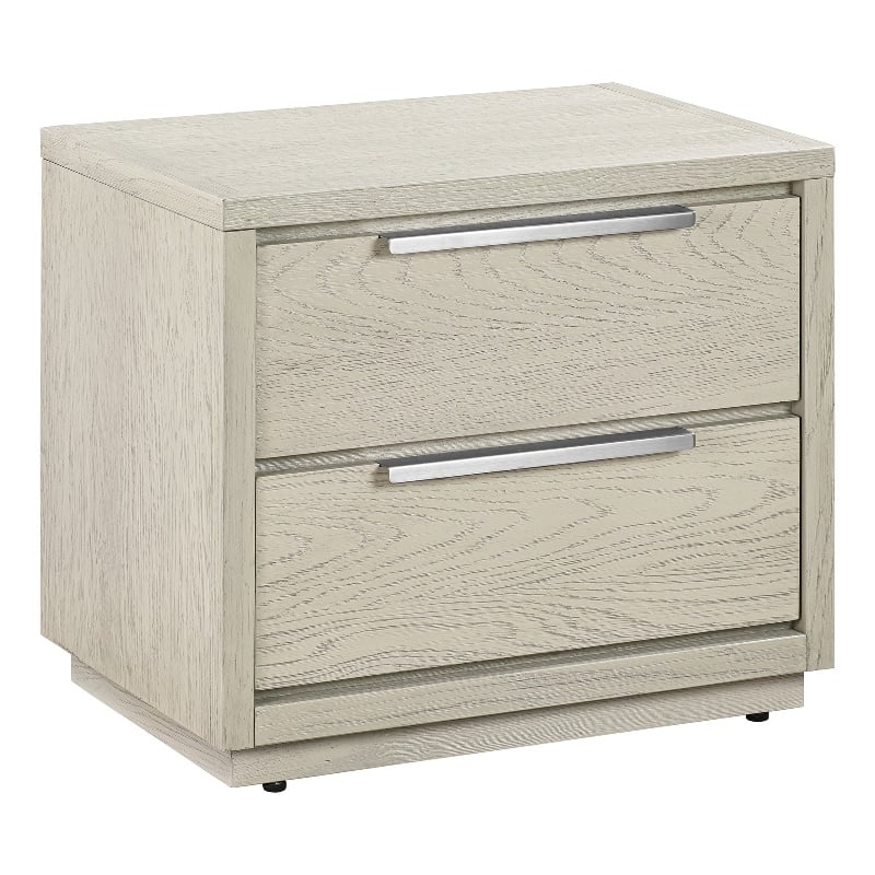 Armen Living Abbey 2-Drawer Modern Wood Nightstand in Gray Oak