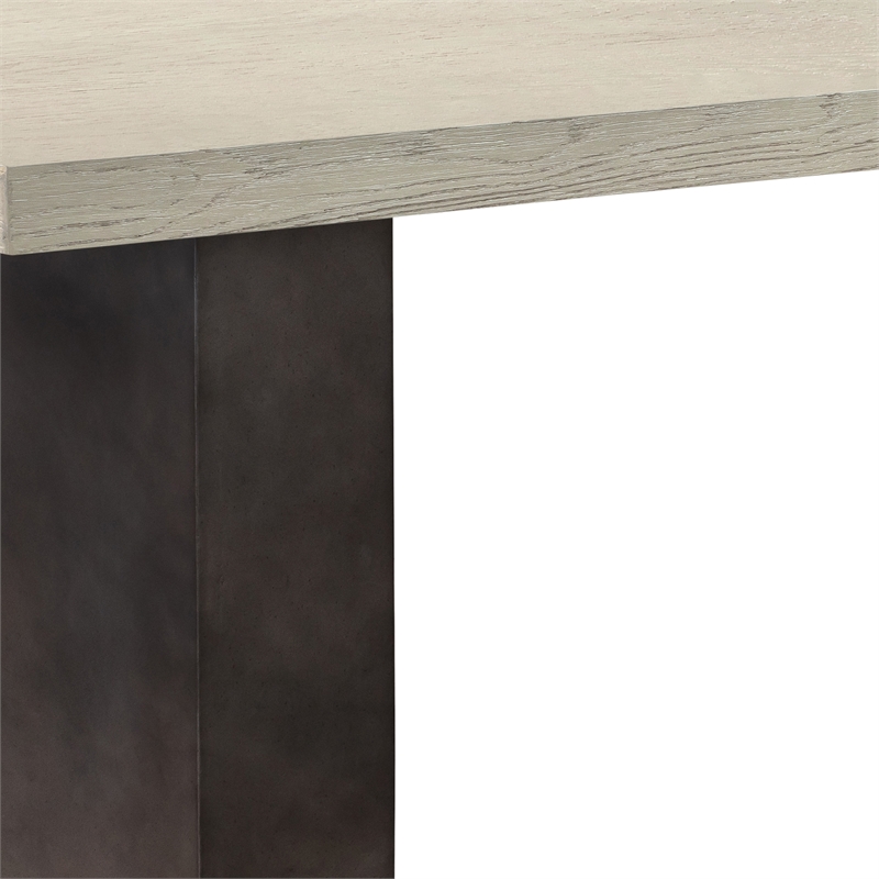 Armen Living Abbey Modern Concrete & Wood Coffee Table in Gray Oak/Silver-Gray
