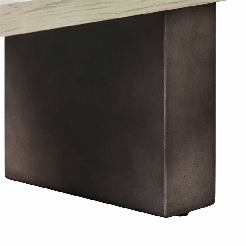 Armen Living Abbey Modern Concrete & Wood Coffee Table in Gray Oak/Silver-Gray