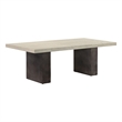 Armen Living Abbey Modern Concrete & Wood Coffee Table in Gray Oak/Silver-Gray