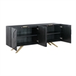 Armen Living Lombard 4-Door Modern Wood Sideboard Buffet in Black Brushed