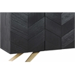 Armen Living Lombard 4-Door Modern Wood Sideboard Buffet in Black Brushed