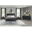Armen Living Carnaby 6-Drawer Modern Wood Dresser in Black Brushed Oak/Brown