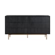 Armen Living Carnaby 6-Drawer Modern Wood Dresser in Black Brushed Oak/Brown