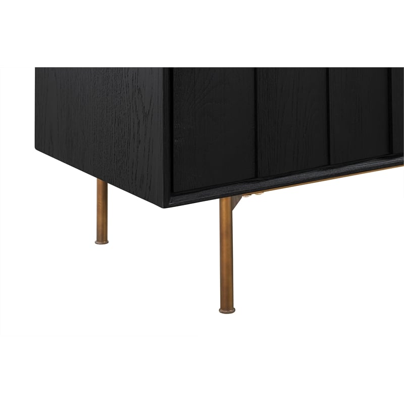 Armen Living Carnaby 6-Drawer Modern Wood Dresser in Black Brushed Oak/Brown