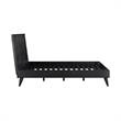 Armen Living Carnaby Wood Queen Platform Bed Frame in Black Brushed Oak Wood
