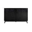 Armen Living Carnaby Wood Queen Platform Bed Frame in Black Brushed Oak Wood