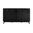 Armen Living Carnaby Wood King Platform Bed Frame in Black Brushed Oak