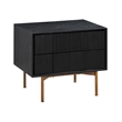 Armen Living Carnaby 3-Piece Wood King Bedroom Set in Black Brushed Oak