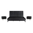 Armen Living Carnaby 3-Piece Wood King Bedroom Set in Black Brushed Oak