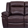 Armen Living Marcel Modern Leather Manual Reclining Sofa in Dark Brown