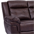 Armen Living Marcel Modern Leather Manual Reclining Sofa in Dark Brown
