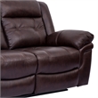 Armen Living Marcel Modern Leather Manual Reclining Sofa in Dark Brown