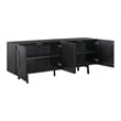 Armen Living Holland 4-Door Wood Sideboard Buffet in Black Brushed Oak
