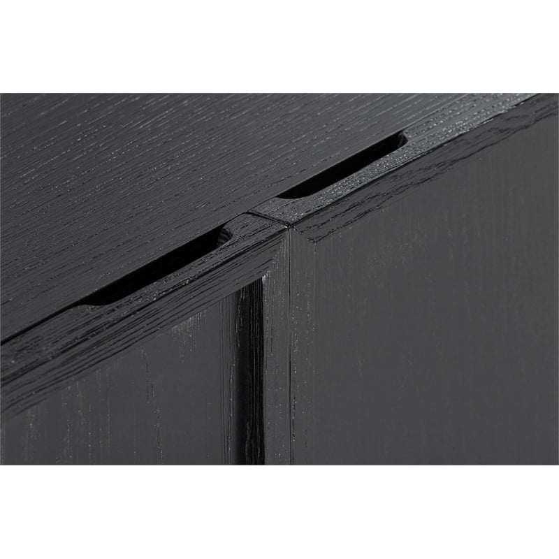 Armen Living Holland 4-Door Wood Sideboard Buffet in Black Brushed Oak