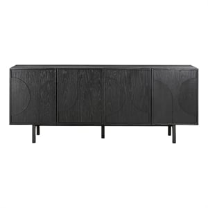 Armen Living Holland 4-Door Wood Sideboard Buffet in Black Brushed Oak
