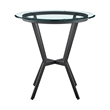 Armen Living Naomi Round Modern Metal/Glass Bar Table in Black/Clear