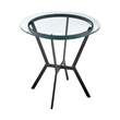 Armen Living Naomi Round Modern Metal/Glass Bar Table in Black/Clear