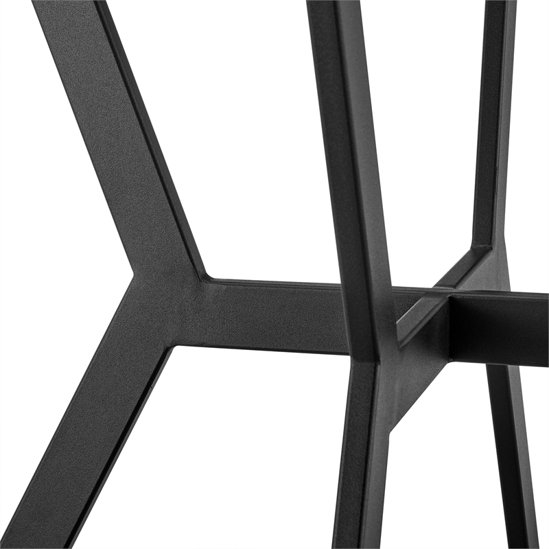 Armen Living Naomi Round Modern Metal/Glass Bar Table in Black/Clear