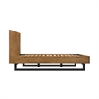 Armen Living Aldo Queen Size Wood/Metal Platform Bed Frame in Brown/Black