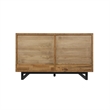 Armen Living Aldo Queen Size Wood/Metal Platform Bed Frame in Brown/Black