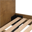 Armen Living Aldo Queen Size Wood/Metal Platform Bed Frame in Brown/Black