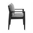 Armen Living Grand 7-Piece Wicker / Rattan Outdoor Dining Table Set in Black