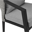Armen Living Aileen 7-Piece Wicker / Rattan Outdoor Dining Table Set in Black