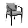 Armen Living Aileen 5-Piece Wicker / Rattan Outdoor Dining Table Set in Black