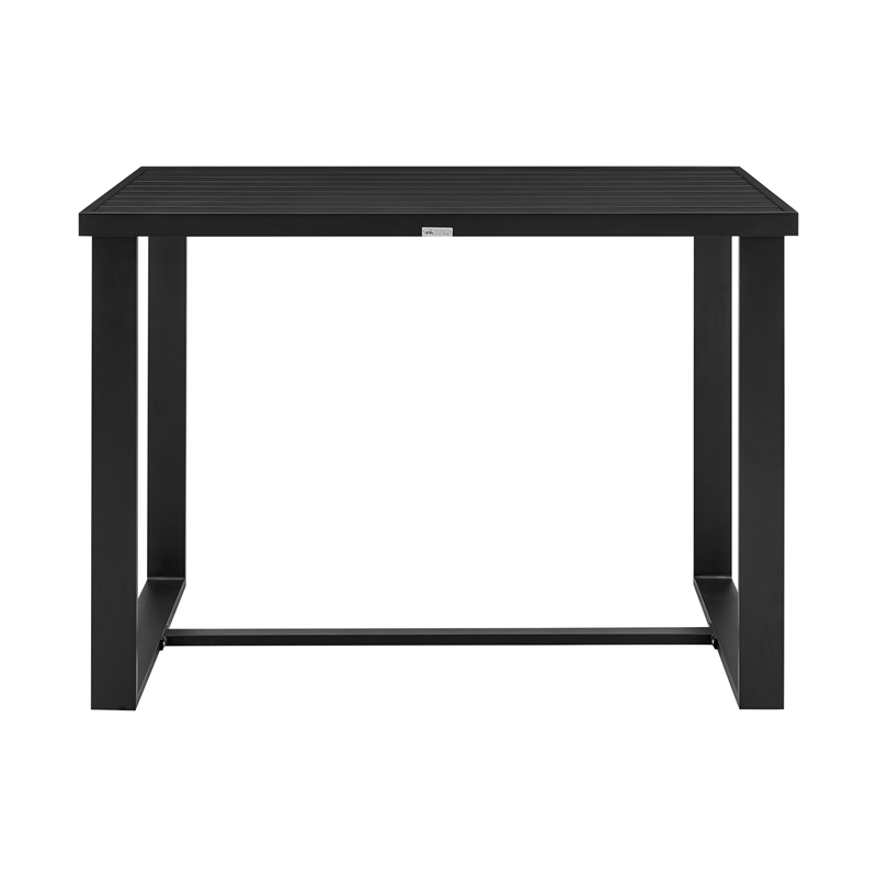 Armen Living Felicia 5-Piece Modern Aluminum Patio Bar Table Set in Black/Gray