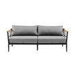 Armen Living Shari 4-Piece Aluminum Patio Lounge Set in Black/Gray